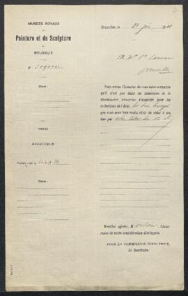 Dossier concernant deux bronzes datés 1841 sculptés par Guillaume Geefs, l’un représentant le Roi...