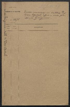 Dossier concernant un grand Portrait, en buste, de gentilhomme par J. J. van Opstal, daté 1608, o...