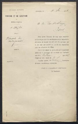 Dossier concernant une demande de renseignements concernant la signature d'un tableau ancien repr...