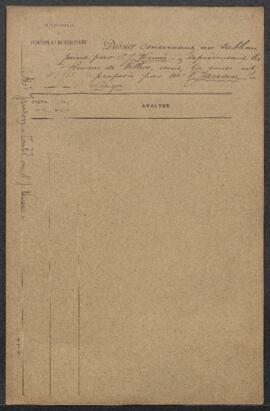 Dossier concernant un tableau de [P. J. ?] Verwée représentant Les ruines de l’abbaye de Villers,...