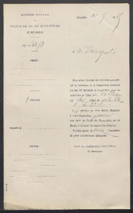 Dossier concernant L’Enterrement de la Reine Marie-Louise tableau par Jean-Baptiste Van Moer et u...