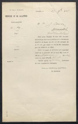 Dossier concernant une demande de renseignements de Mr J. Lawson (Angleterre, Northumberland) au ...