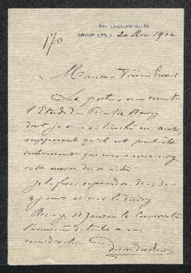Dossier concernant une Etude de [prénom?] Navez, déposée pour examen par Mr Désiré Du Bois (Bruxe...
