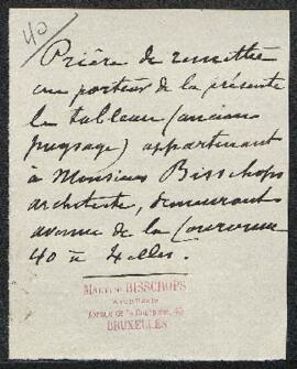 Dossier concernant un tableau ancien représentant un Paysage, offert en vente par Maurice Bisscho...