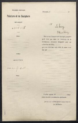 Dossier concernant une offre de Mr S. Leburg (France, Strasbourg). — Offre refusée.