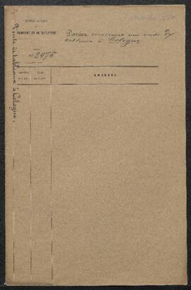 Dossier concernant diverses ventes de tableaux à Cologne. — Sans suite apparente.