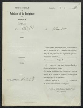 Dossier concernant un tableau, sujet non spécifié, de [Cornelis] Engelbrechts[z] offert en vente ...