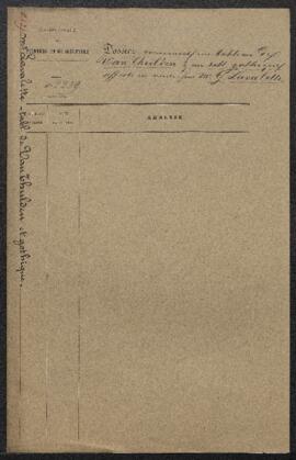 Dossier concernant un tableau de Th[eodor] van Thulden représentant une Famille hollandaise et un...