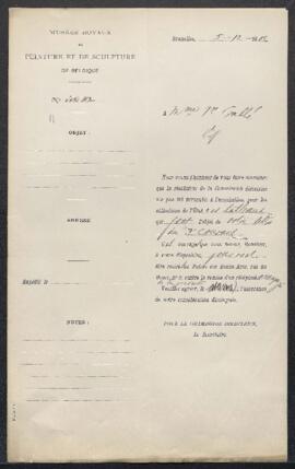 Dossier concernant deux portraits, l'un représentant François de Lorraine ou Joseph II et l'autre...