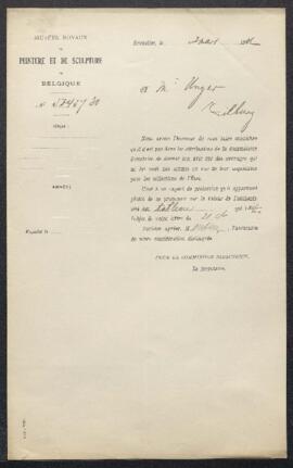 Dossier concernant une demande de renseignements émanant de Mr Unger (Pays-Bas, Tilburg) à propos...