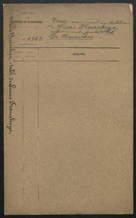Dossier concernant un tableau attribué à Lucas Franchoys représentant La Famille de l’artiste, of...