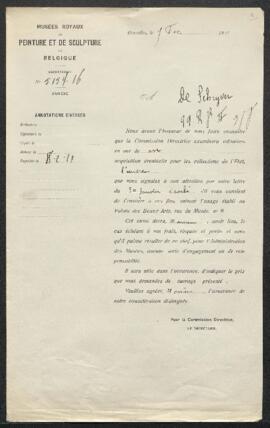 Dossier concernant un Portrait sur socle de Geneviève de Brabant, tableau de [Aloys Louis] Geefs,...