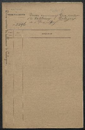 Dossier concernant le signalement de deux ventes de tableaux, à Cologne (16.12.1885) et à Dusseldorf (11-12.12.1885). — Sans suite apparente.