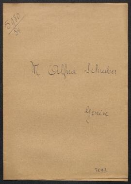 Dossier concernant une demande de Alfred Schreiber (Genève), au sujet du peintre Alexandre Calame.