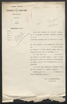 Dossier concernant une photographie représentant Le Roi Léopold Ier ouvrant pour la dernière fois...