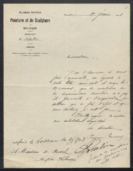 Dossier concernant un tableau italien, offert en vente par Auguste Gosselin (Schaerbeeck). — Offr...