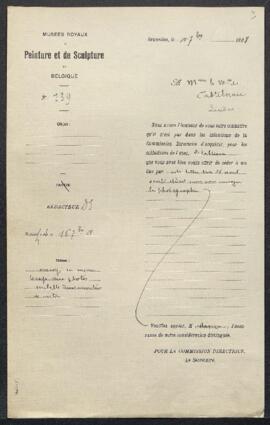 Dossier concernant un médaillon sur cuivre représentant le Portrait de Madame de Montespan donné ...