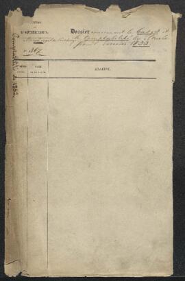 Dossier concernant le budget et la comptabilité du Musée pour l’Exercice 1852.