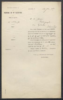 Dossier concernant une demande d’évaluation de tableaux anciens sur base de photographies de Mr H...