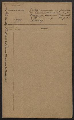 Dossier concernant un Portrait du prince Maurice d’Orange Nassau peint par Miereveld, offert en vente par Mr J. C. Mertz (France, Paris) pour le Musée historique. — Offre refusée.