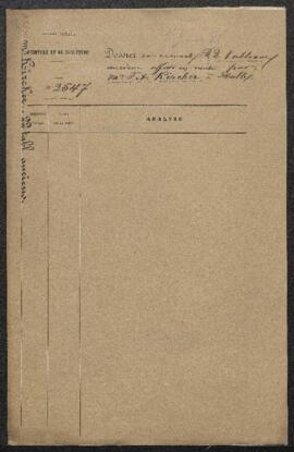 Dossier concernant 22 tableaux anciens offerts en vente par Mr F. A. Kircher (Allemagne, Halle). ...