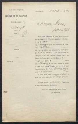 Dossier concernant un tableau de l'école flamande, offert en vente par Paul Gerson (Bruxelles). —...