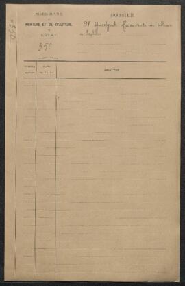 Dossier concernant un tableau de Seghers, offert en vente par Mr Yuselingck (Saint-Josse-ten-Nood...