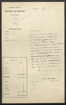 Dossier concernant un tableau italien offert en vente par l'entremise de Mr Franceschini (Schaerb...