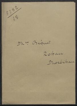 Dossier concernant une Samaritaine, tableau de Ary Scheffer offert en vente par Mme Béquet (franc...