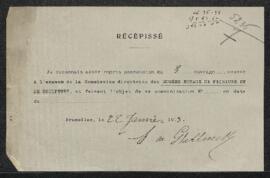 Dossier concernant trois oeuvres offertes en vente par Mr de Ghellinck. — Offre refusée.