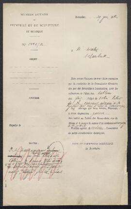 Dossier concernant un tableau de [Meindert] Hobbema représentant un Paysage, offert en vente par ...