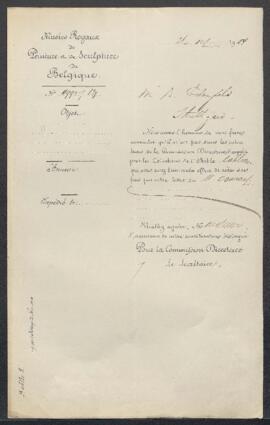 Dossier concernant un Noé ivre et ses trois fils tableau attribué à Hannibal Carraci, offert en v...