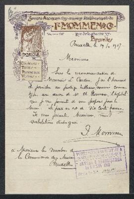 Dossier concernant un tableau de Charles Hermans, L’Hopital, offert en vente par Hippolyte Mommen...