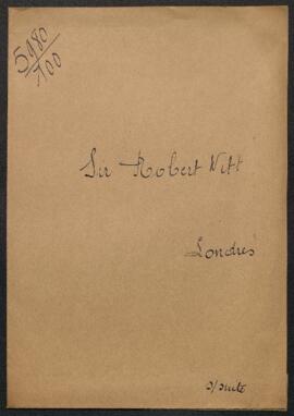Dossier concernant une demande d’attribution de tableau, sujet et auteur non spécifiés, par sir R...