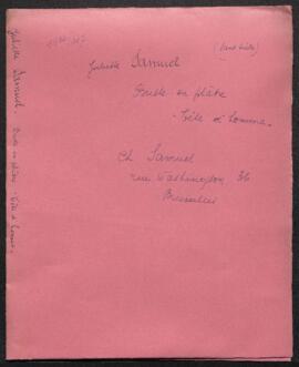 Dossier concernant un buste en plâtre, Tête d’homme de Juliette Charles Samuel, restitué à Mme Ch...