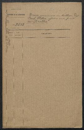 Dossier concernant un tableau de Paulus Potter offert en vente par Mr Brolles (France, Paris). — ...