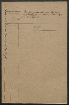 Dossier concernant le signalement d’une exposition d’œuvres de Van Dyck se tenant à Londres, Gros...