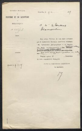 Dossier concernant un tableau de Charles Le Vasseur, signé, représentant La floraison des pommier...