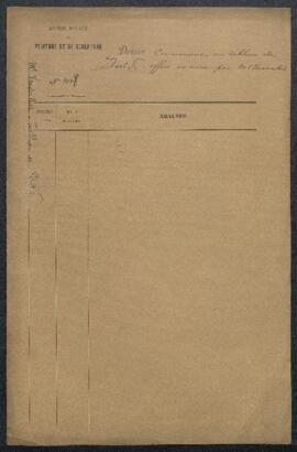 Dossier concernant un tableau de David (sujet non mentionné), offert en vente par Mr Van der Bist...