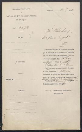 Dossier concernant un Intérieur tableau attribué à Richard Brakenburgh, offert en vente par Mr F....
