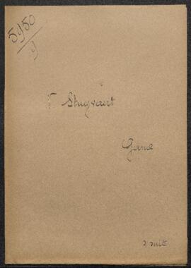 Lettre d'invitation de Mr V. Stuyvaert (Gand) à visiter l'exposition de ses oeuvres.