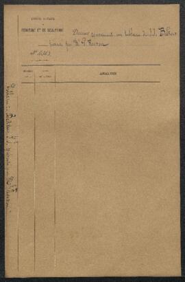Dossier concernant un tableau ancien de J.J. Bekkers représentant Henri IV et Fleurette, offert e...