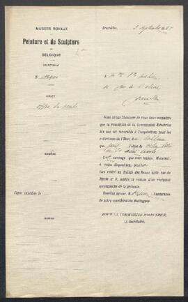 Dossier concernant une Reine Cléopâtre, non attribué, offert en vente par Mme veuve Mahieu (Bruxe...