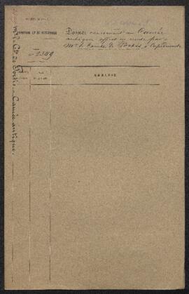 Dossier concernant un camée antique offert en vente par le comte de Portis (Italie, Capodimonte)....