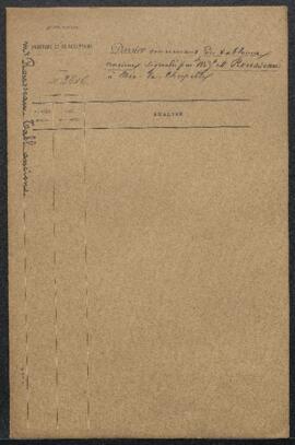 Dossier concernant une collection de tableaux anciens signalés par Mr J.M. Rousseau (Allemagne, A...