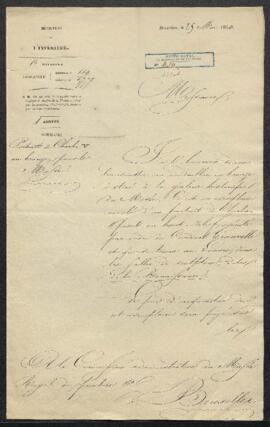 Dossier concernant un grand médaillon en bronze représentant le buste de Charles Quint envoyé par...