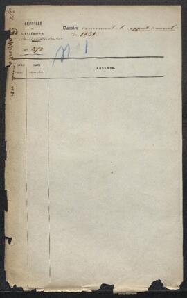 Dossier concernant le rapport annuel établi par la Commission du Musée pour l’année 1851.