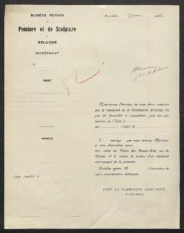 Dossier concernant un tableau attribué à Raphaël, offert en vente par la comtesse de Robiano (Bruxelles). — Offre refusée.