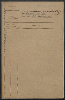 Dossier concernant un tableau de Hendrik de Clerck représentant La résurrection de Lazare, offert...