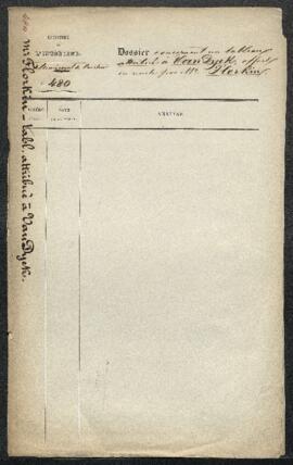Dossier concernant un tableau attribué à Antoon van Dyck représentant Les adieux de Mars à Vénus ...